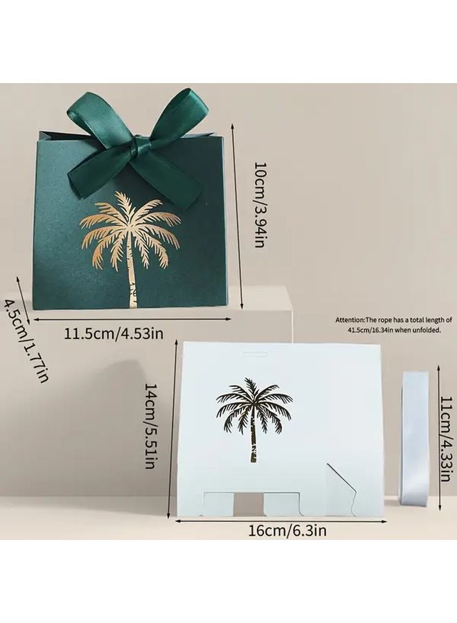 Green Gift Box With Yellow Ribbon For Weddings Parties And Business Events - Image 3